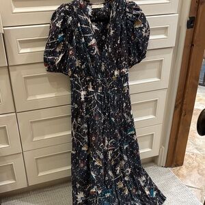 Elegant Black Floral Women's Dress